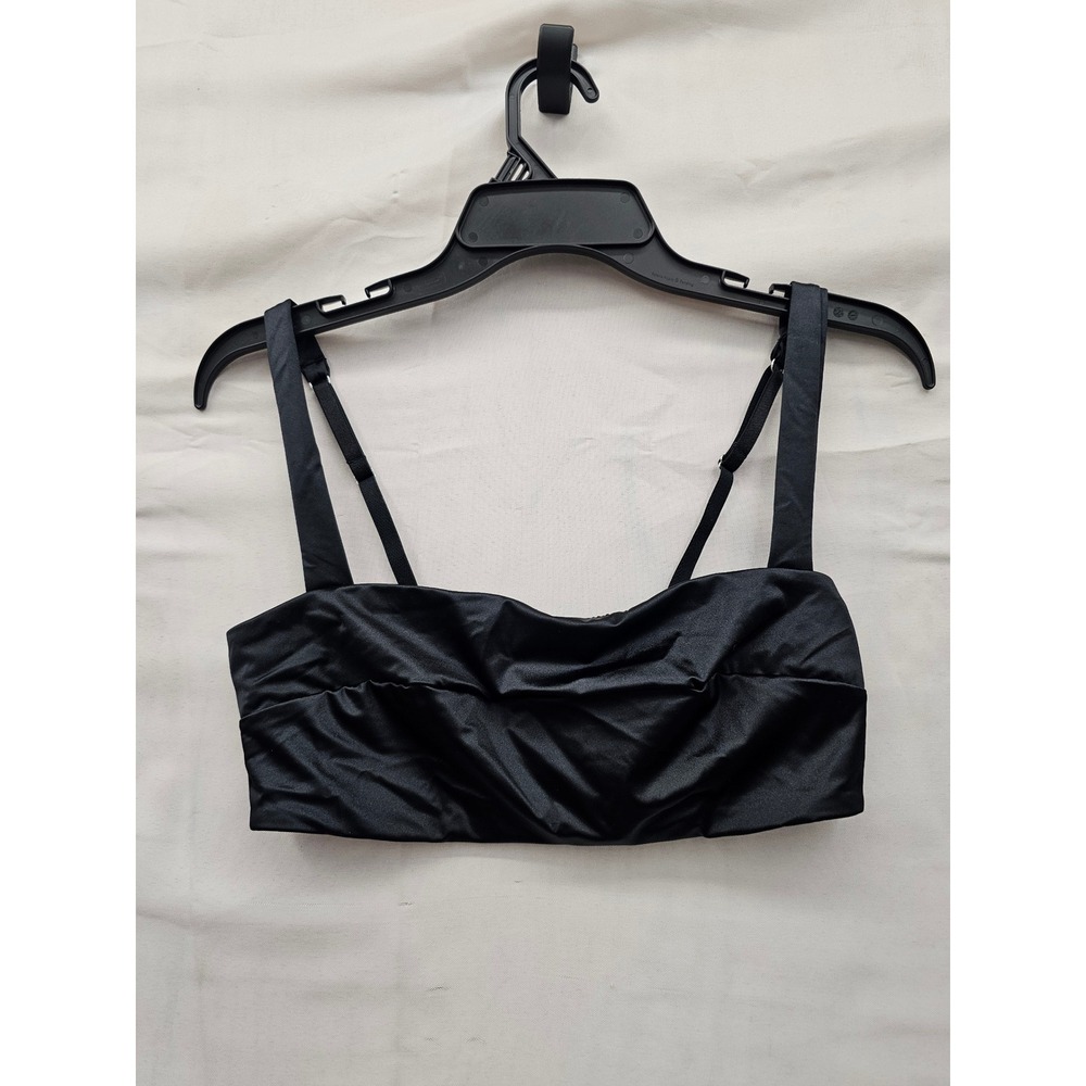 Womens Bralette Crop Top Black Nylon Blend Casual Size Medium